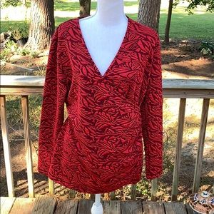 Soft Surroundings Faux-Wrap Tunic Top Size L EUC